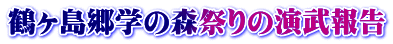 鶴ヶ島郷学の森祭りの演武報告